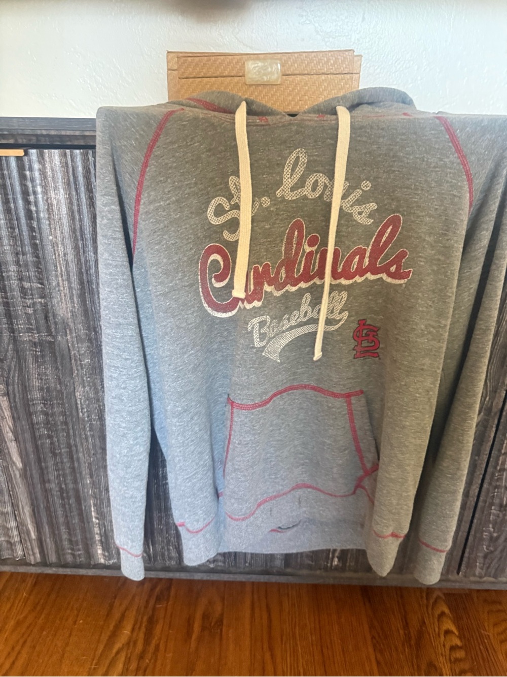 St. Louis Cardinals Gray Pullover Hoodie with Red Accent